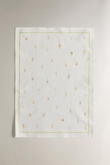 PACK OF COTTON ICE CREAM TEA TOWELS (PACK OF 2) - Bluish by Zara - Image 1