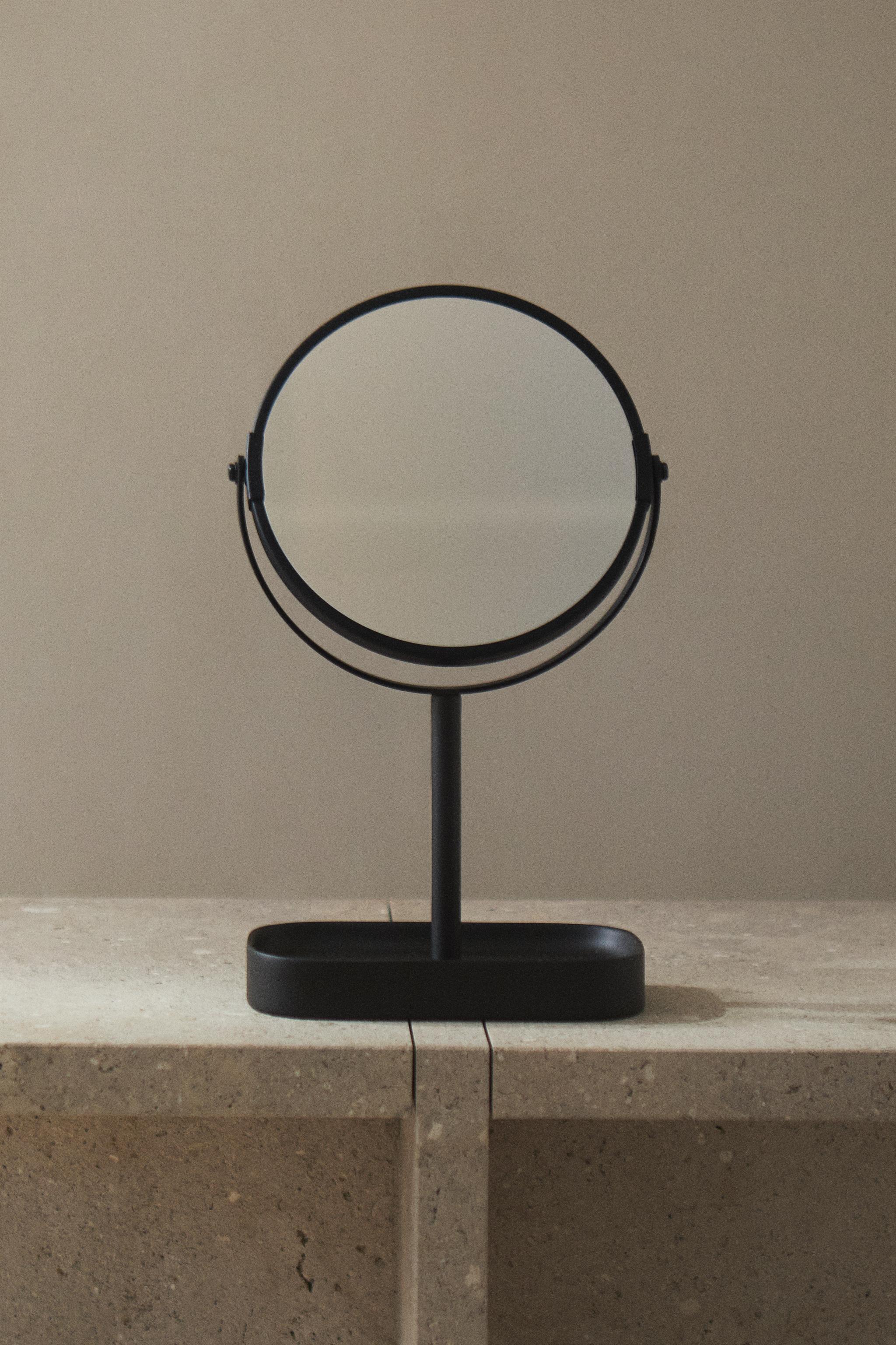 BLACK RESIN VANITY MIRROR