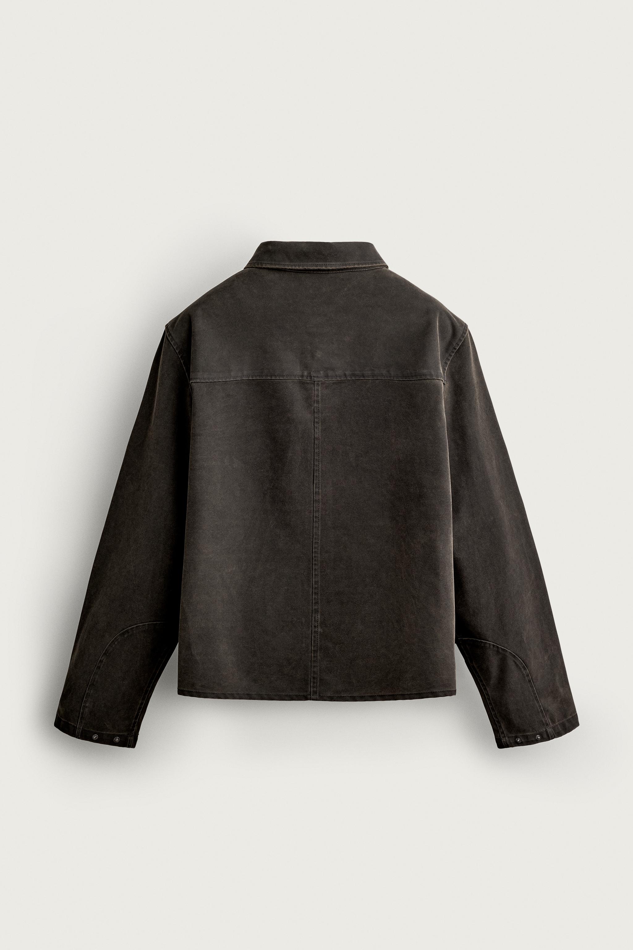 WASHED FAUX SUEDE OVERSHIRT