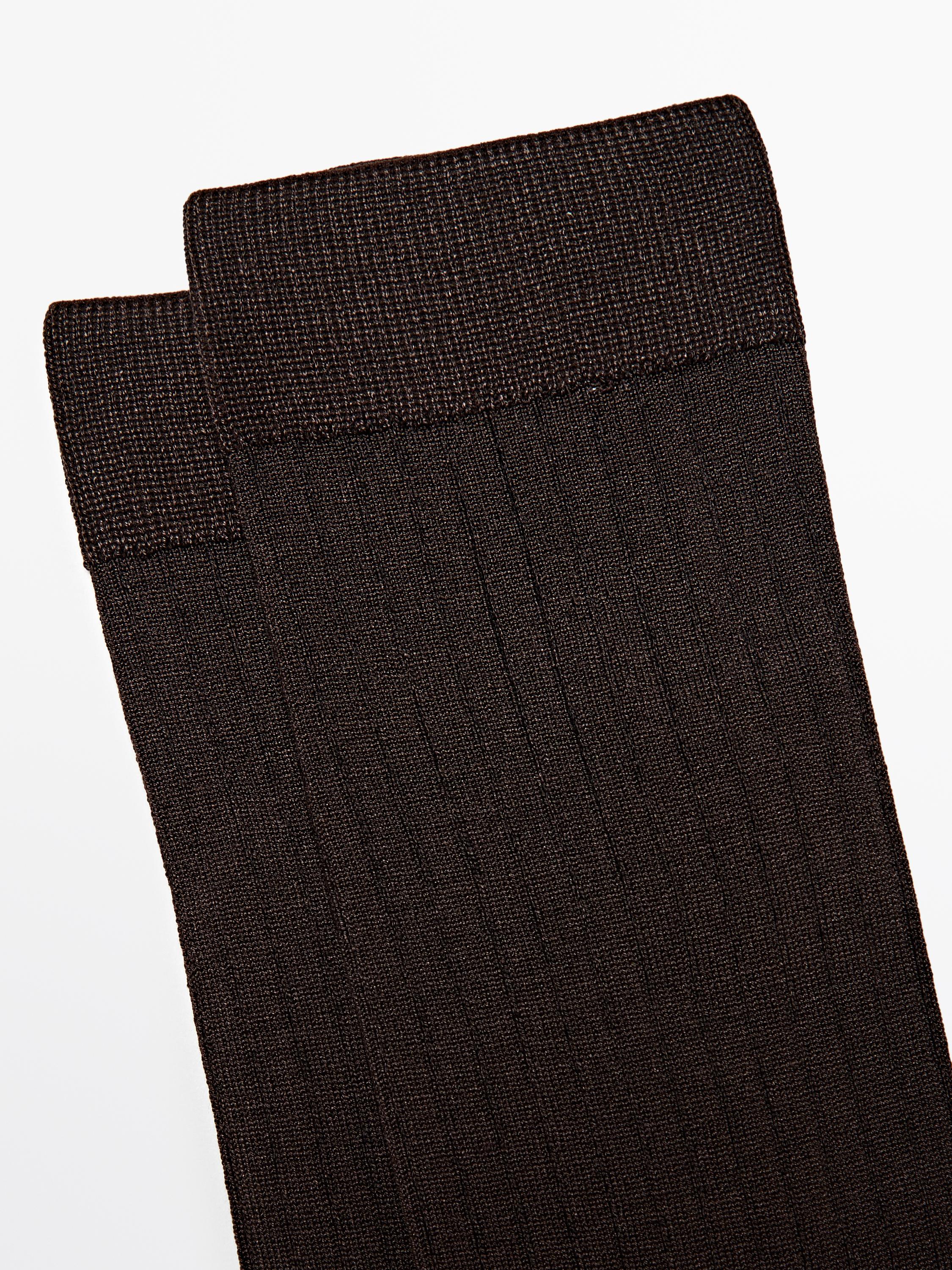 Ribbed silk blend socks