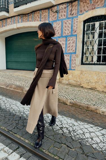 FINE KNIT SCARF - Chocolate by Zara