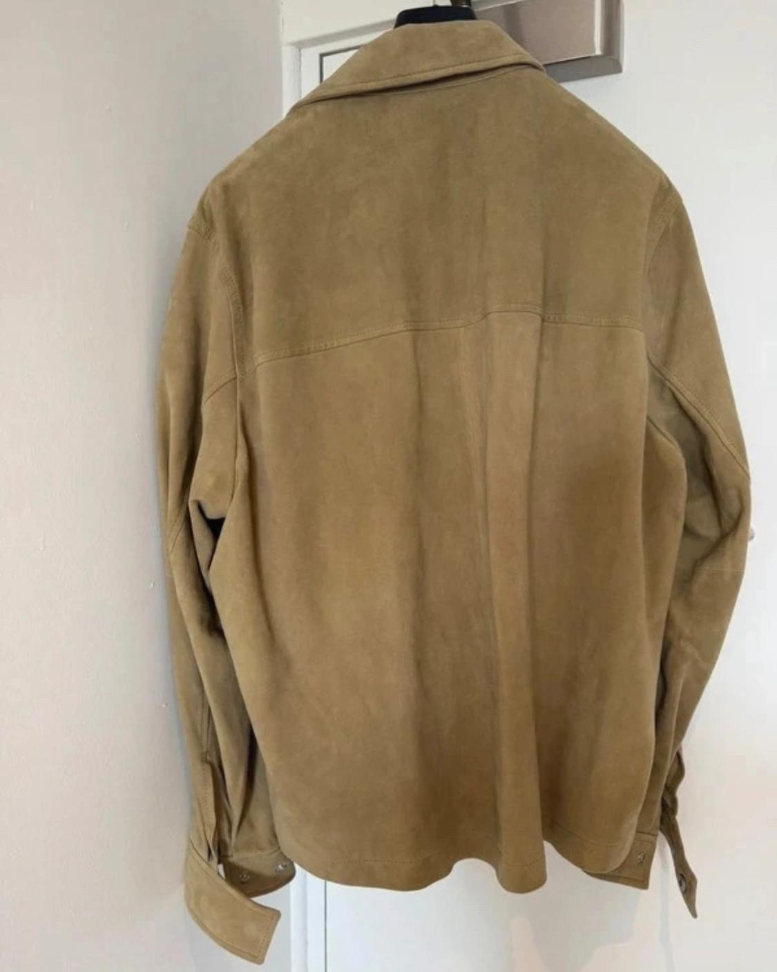 ZARA 100 LEATHER JACKET  TAN/BEIGE  SIZE M - Image 3