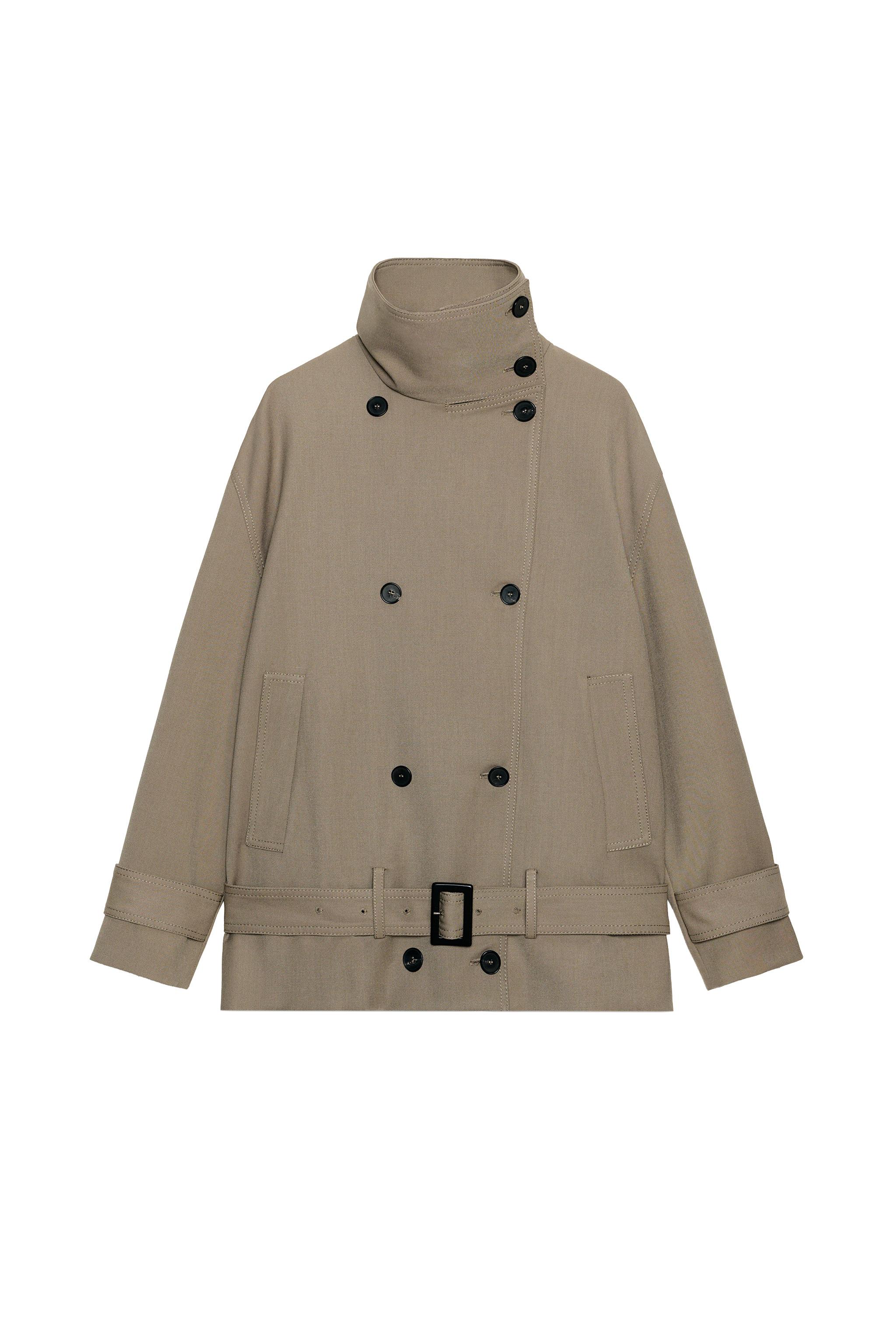 zara ベルト付きフルイドジャケット ZW COLLECTION ベルト付きフルイドジャケット - ミンク | ZARA Japan