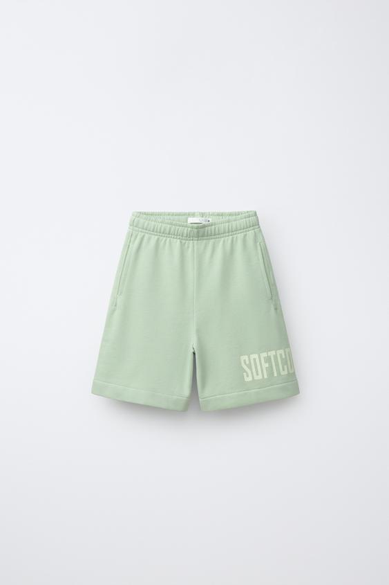 BERMUDA JOGGING TEXTO - Verde agua de Zara - Imagen 0