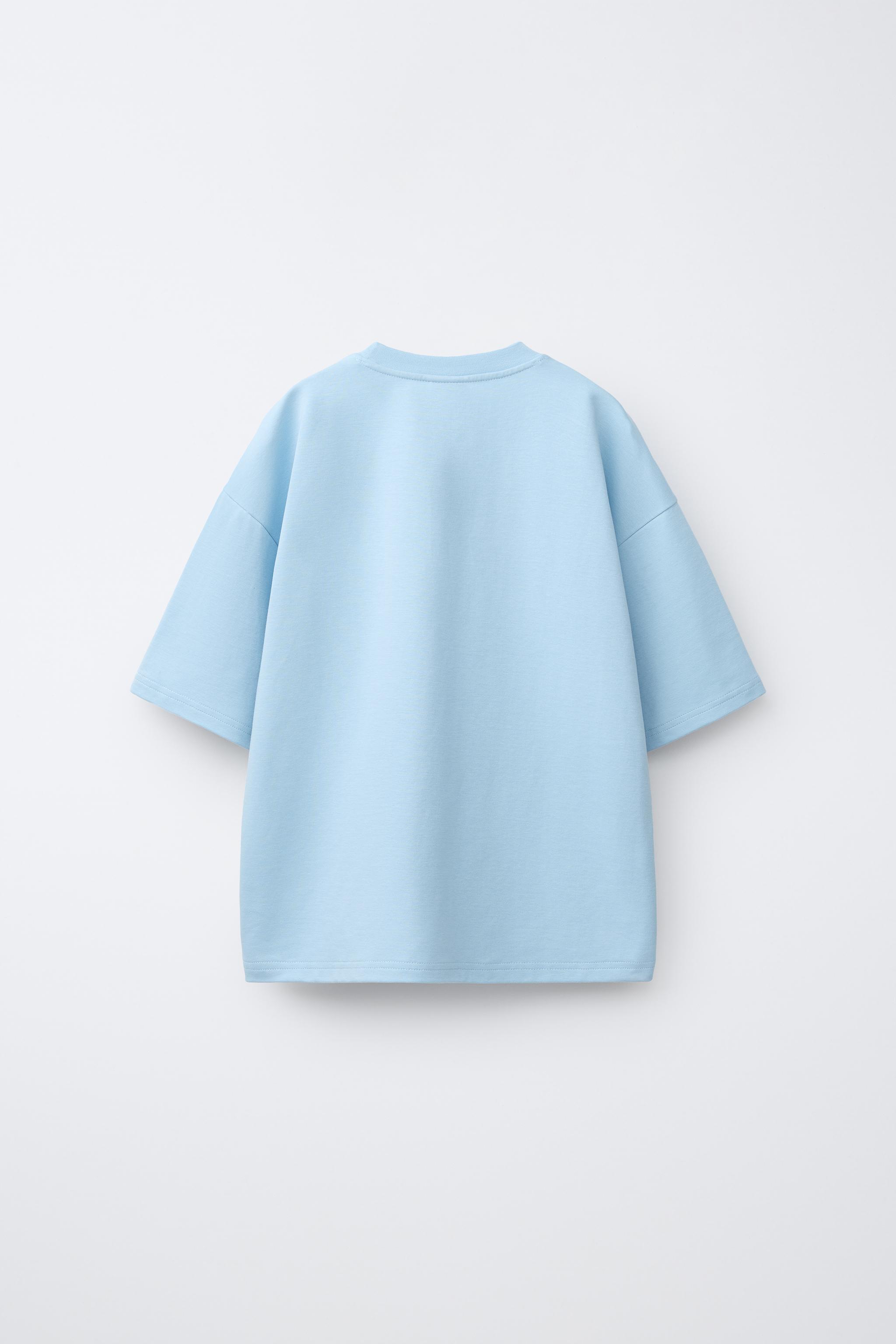 INTERLOCK PLAIN T-SHIRT — Light blue
