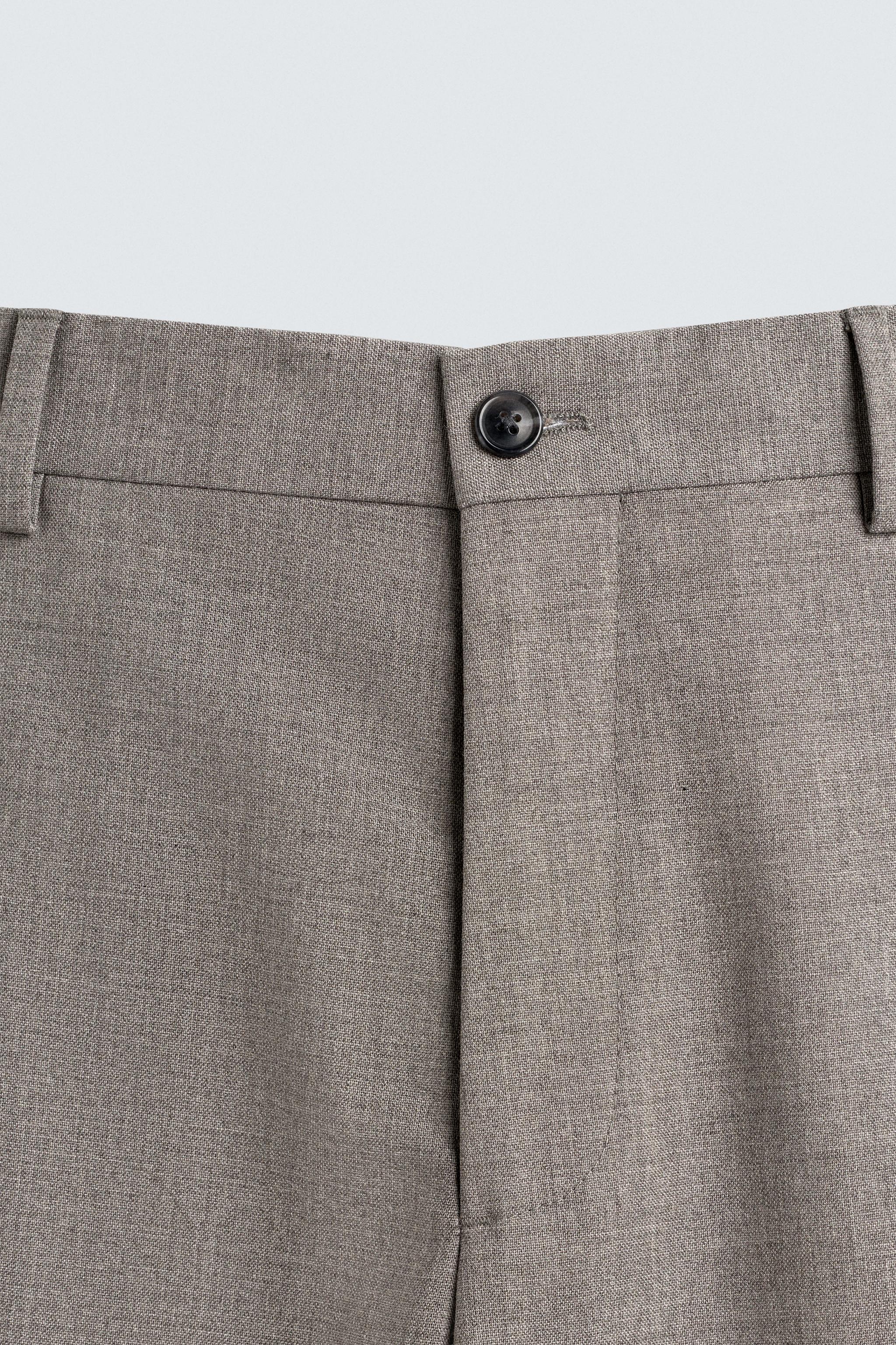 REGULAR FIT TEXTURED SUIT PANTS