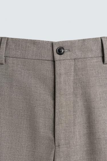 REGULAR FIT TEXTURED SUIT TROUSERS - Beige by Zara - Image 6