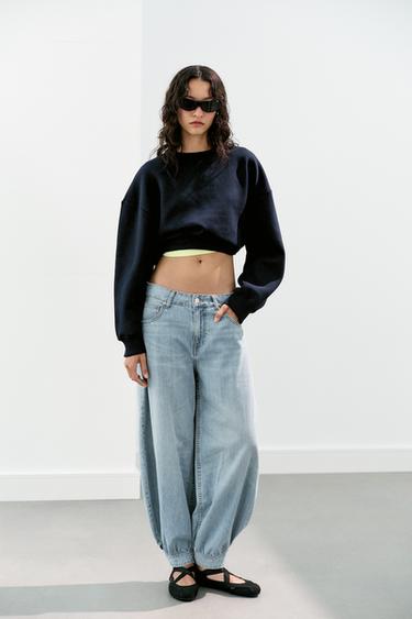 TRF MID-RISE BALLOON JEANS - Light blue by Zara