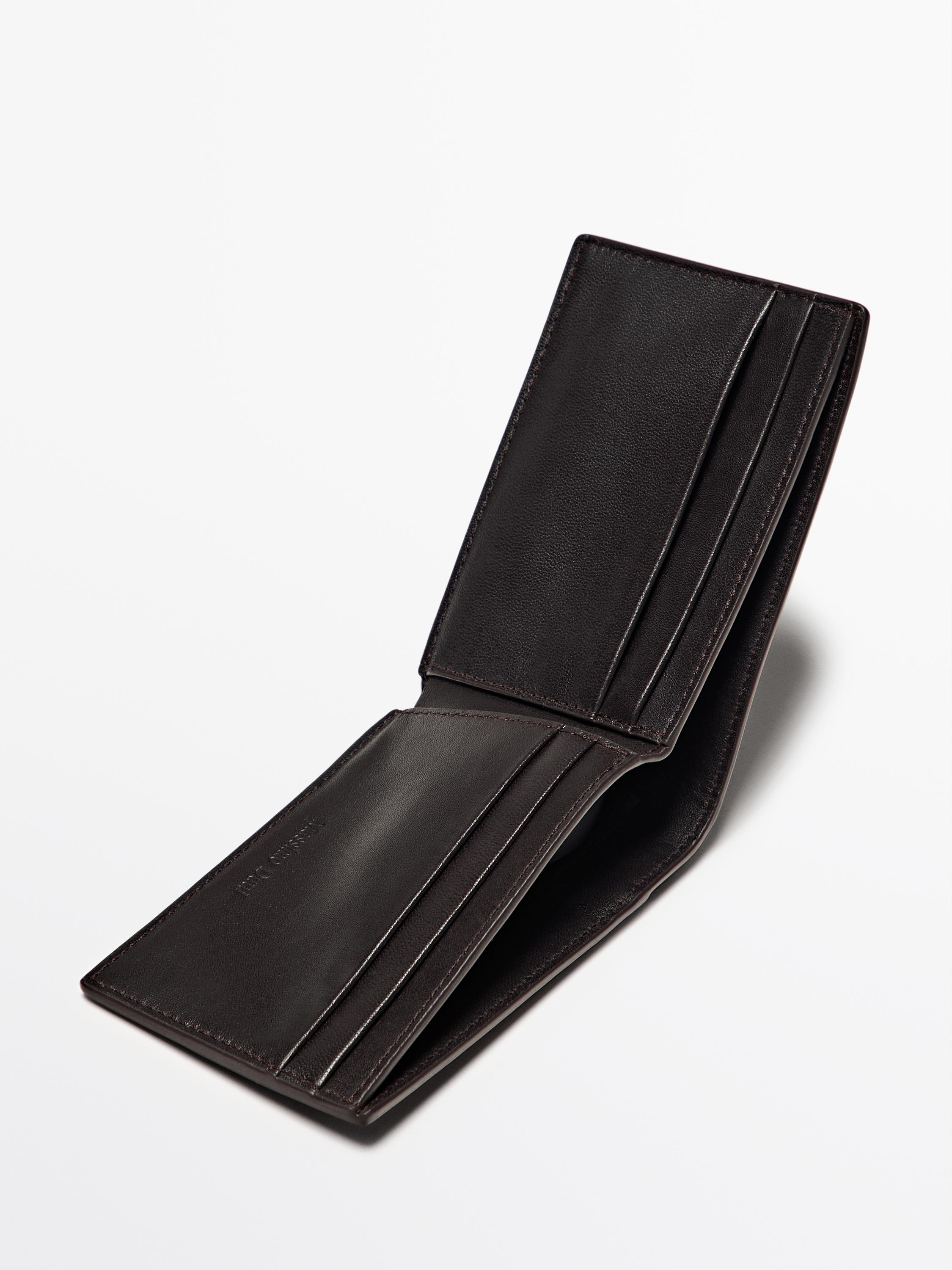 Portefeuille format paysage en cuir nappa