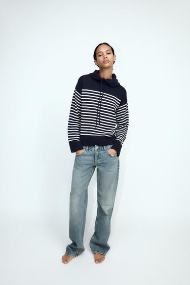 STRIPED KNIT HOODIE - striped by Zara - Image 0