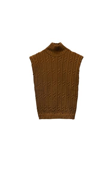 CABLE-KNIT VEST
