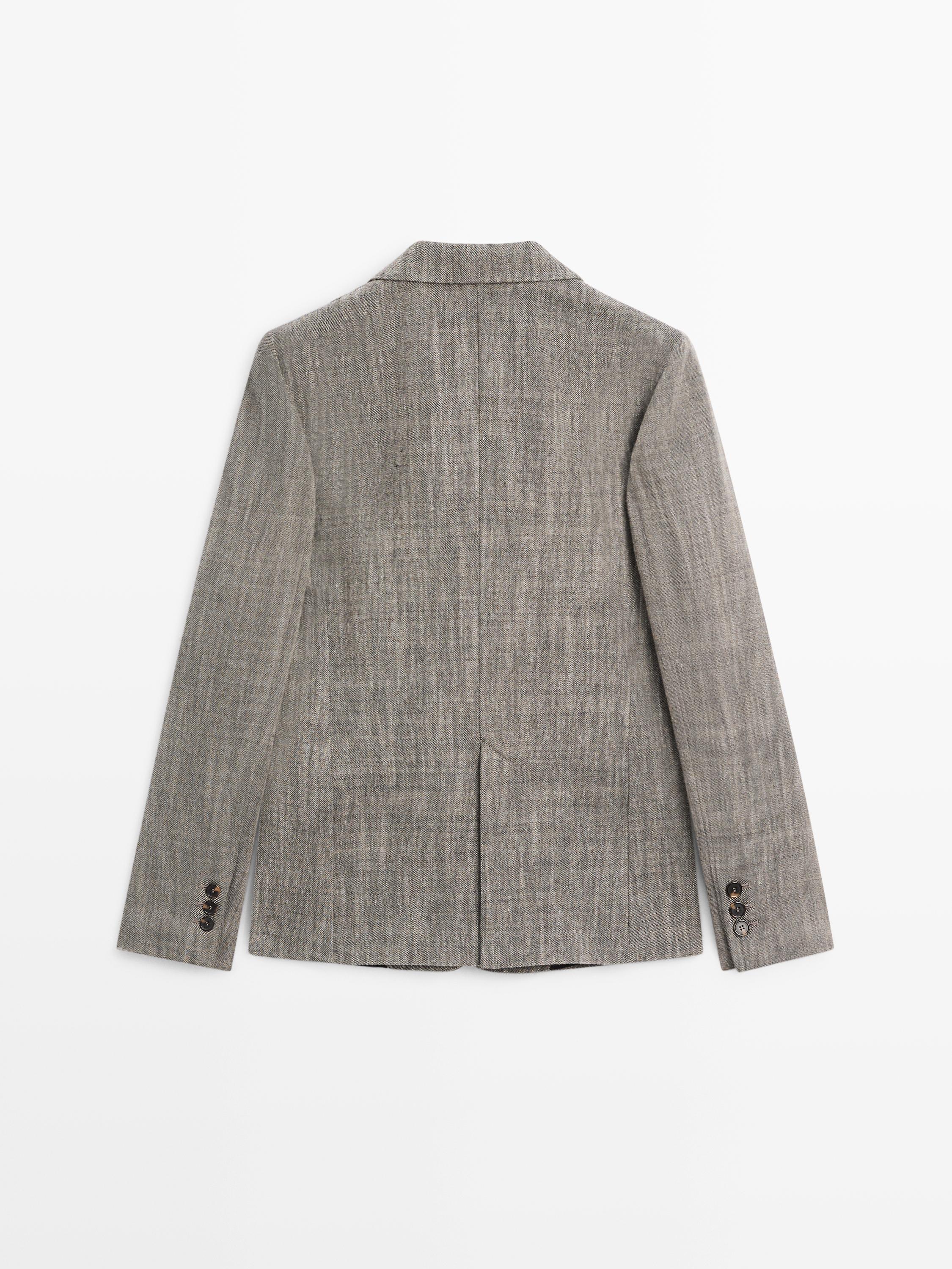 Flecked wool blend blazer