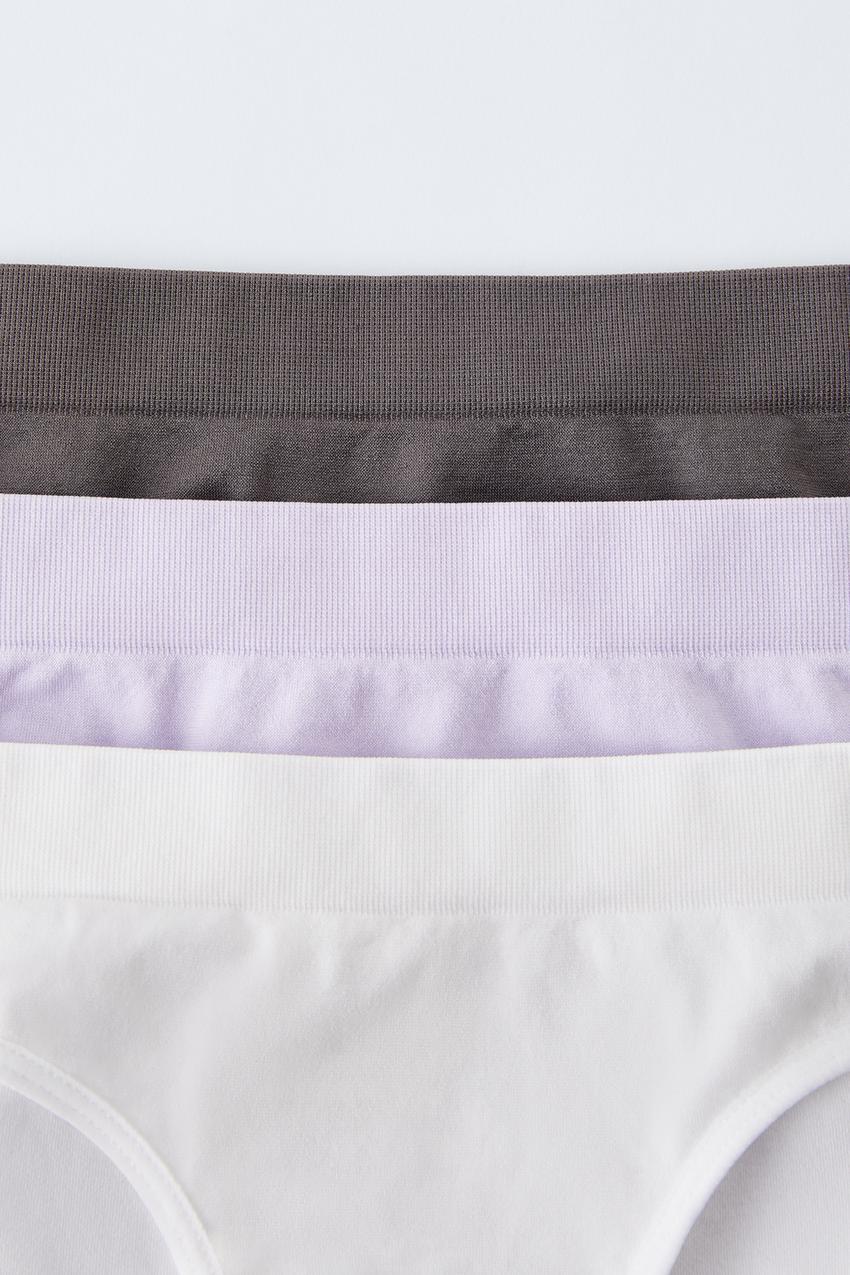 8-14 YEARS/ THREE-PACK OF SEAMLESS SPORTY UNDERWEAR - Lilac
