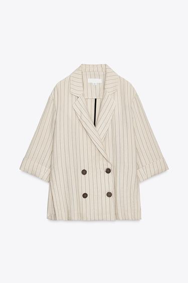 ÇİZGİLİ KRUVAZE BLAZER