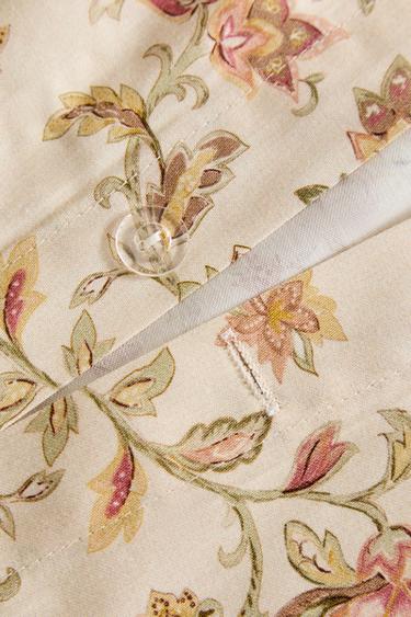 SATEEN FLORAL DUVET COVER - Beige by Zara - Image 3