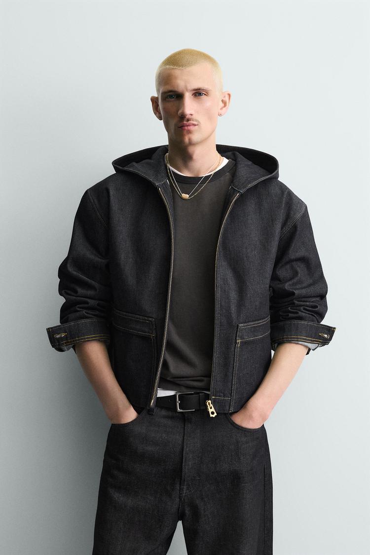 ZARA HOODED DENIM JACKET