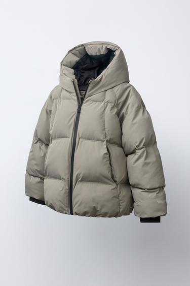 WATER-REPELLENT HOODED PADDED JACKET - Light mink by Zara