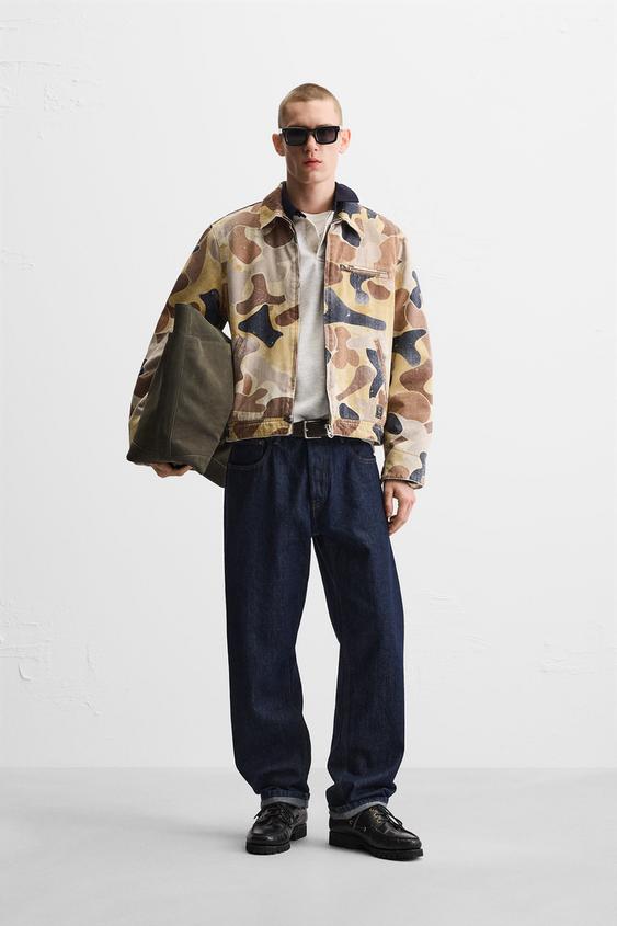 アブストラクトプリントジャケット - ベージュ | ZARA Japan / 日本
