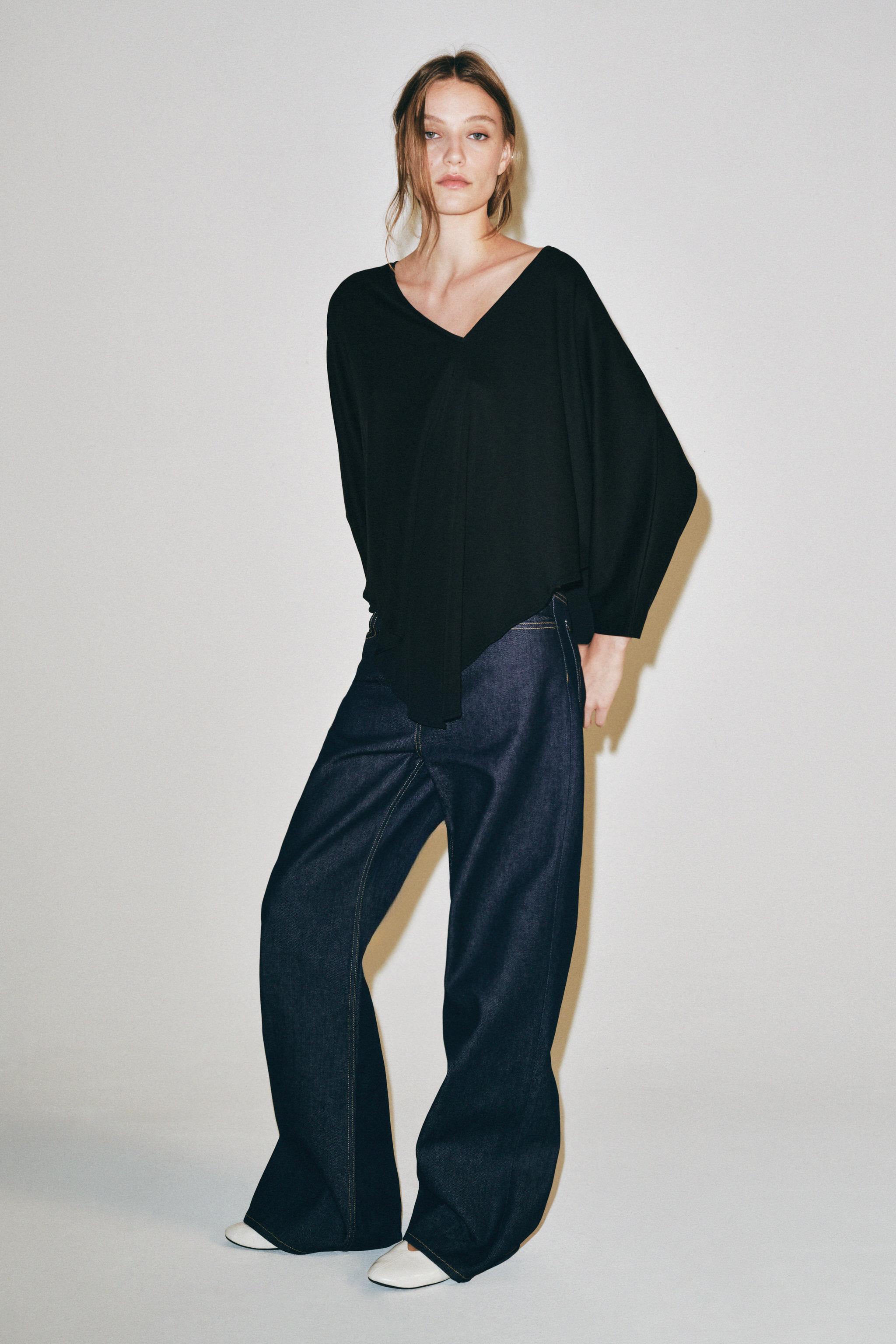 Женские футболки Zara SUPIMA® CAPE T-SHIRT — фото 4