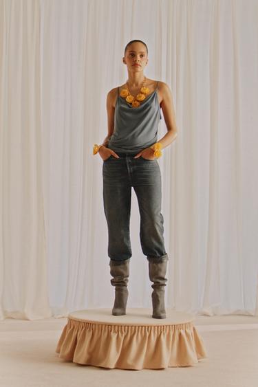 ZW COLLECTION LOW-RISE ANKLE JEANS - Blue by Zara