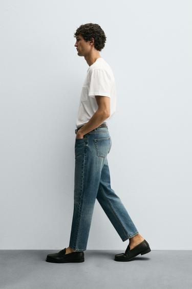 REGULAR STRAIGHT-LEG JEANS - Mid-blue by Zara