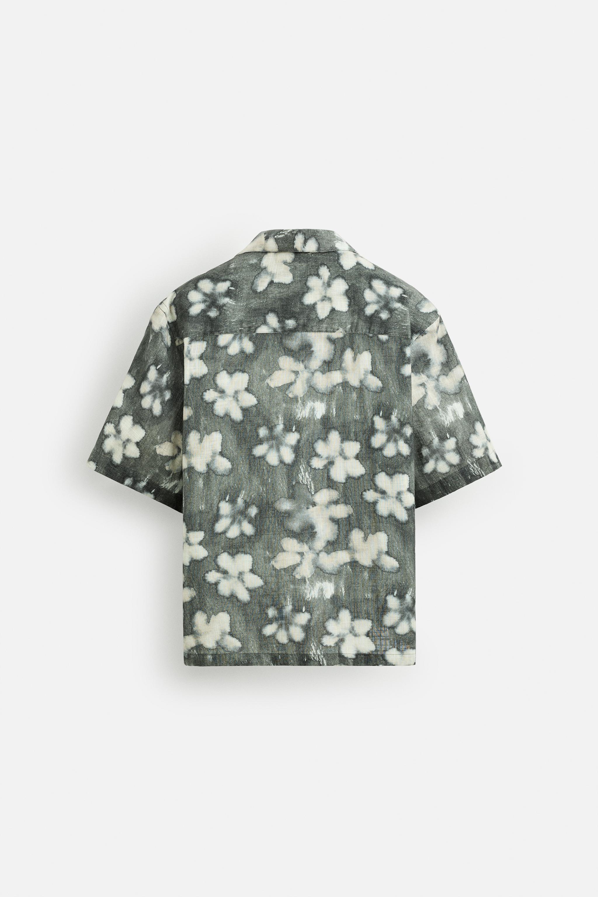 ABSTRACT FLORAL PRINT SHIRT
