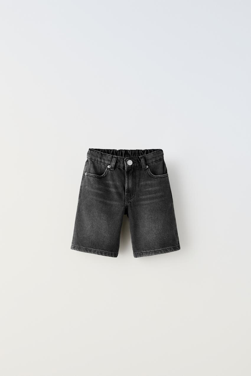 Baggy black denim shorts Clearance