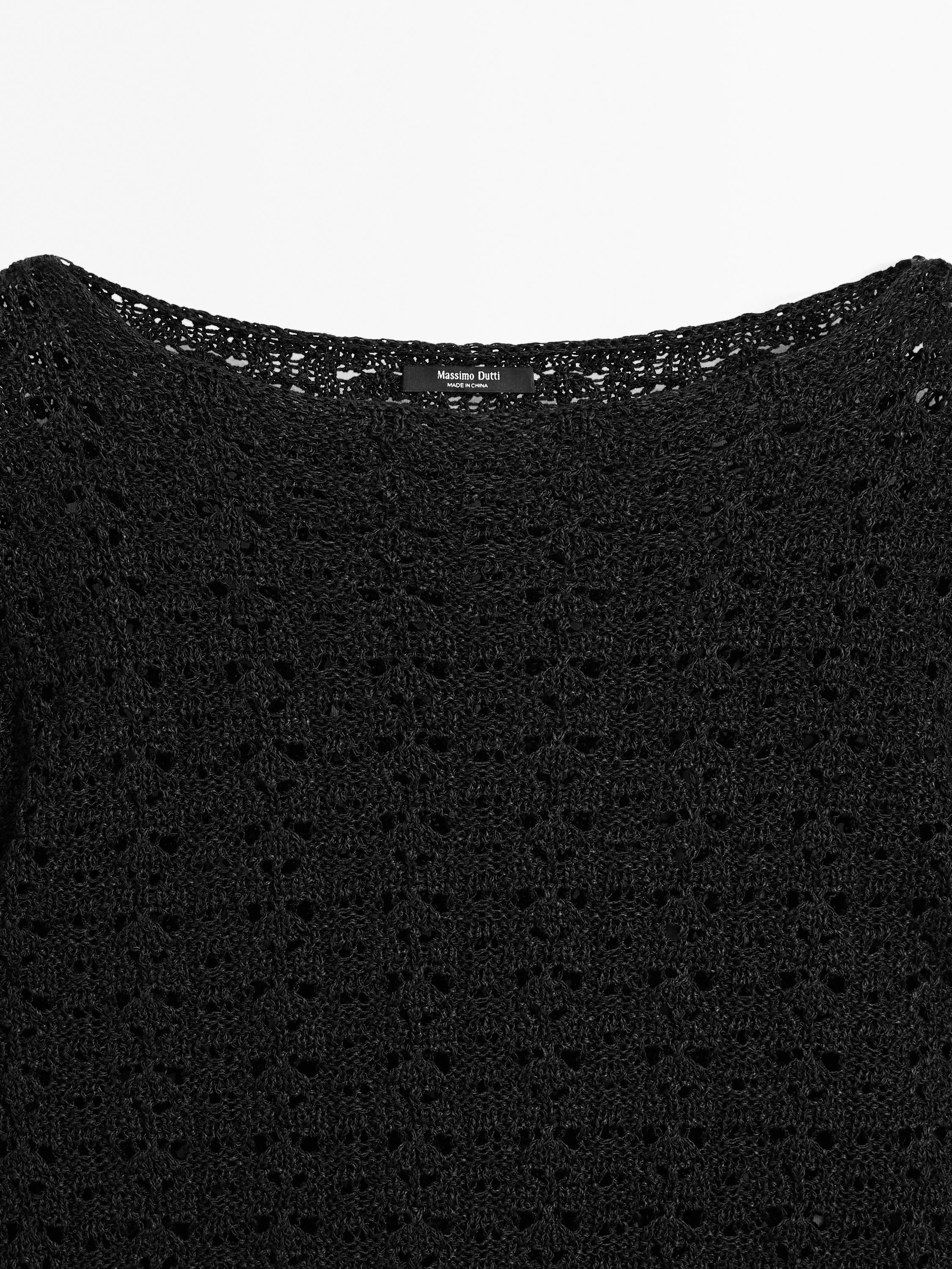 Pull crochet ajouré coton