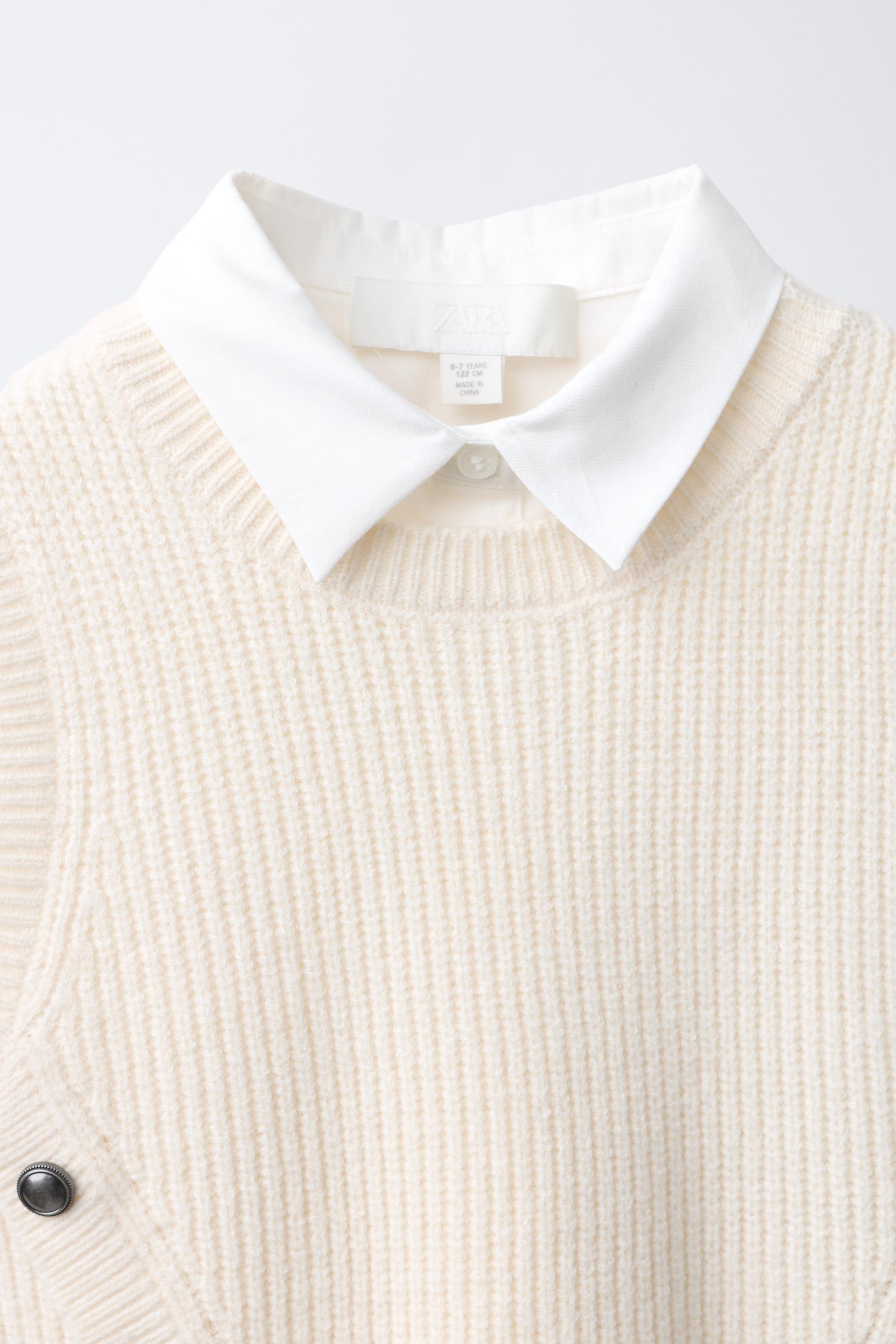 CHEMISE AVEC GILET EN MAILLE À BOUTONS
