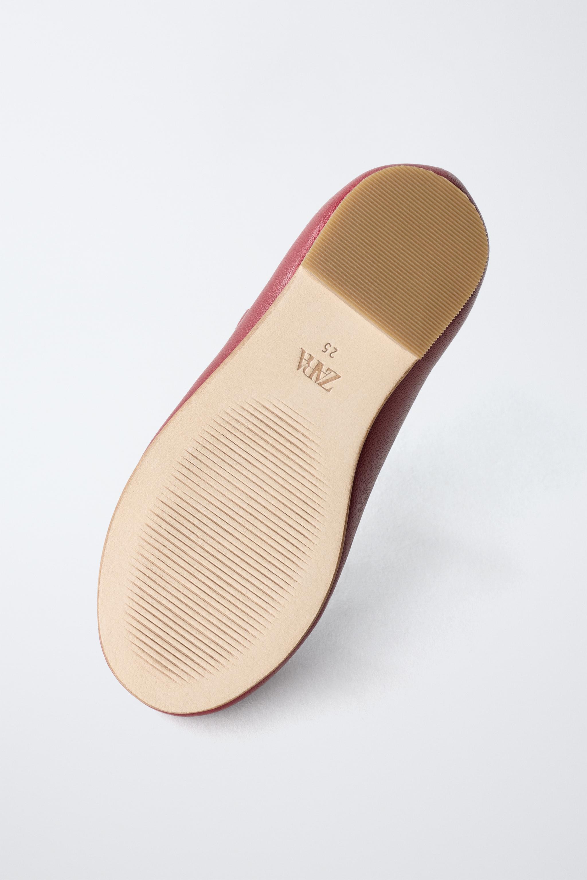T-STRAP LEATHER BALLET FLATS - LIMITED EDITION - Burgundy Red
