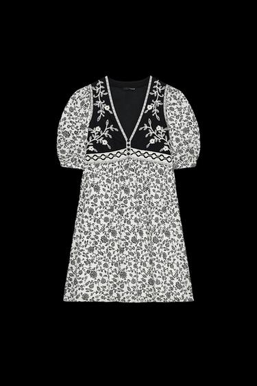 FLORAL PRINT COMBINED SHORT DRESS - Multicoloured by Zara - Image 0