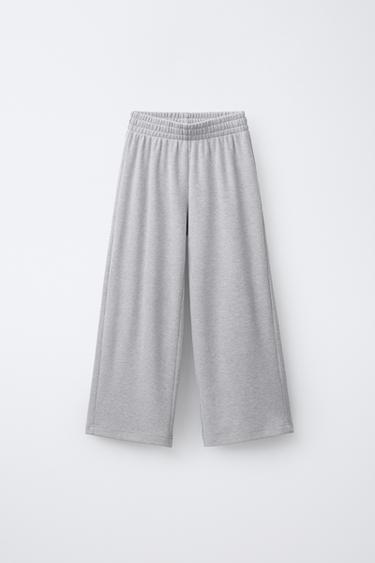 SOFT TOUCH WIDE-LEG TROUSERS - Grey by Zara