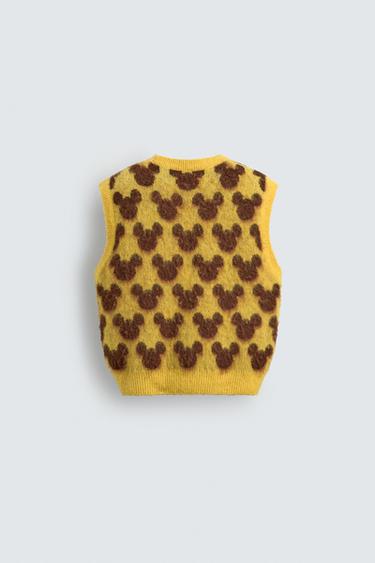 GILET EN MAILLE SILHOUETTE MICKEY HARRY LAMBERT FOR ZARA X DISNEY - Jaune de Zara - Image 2
