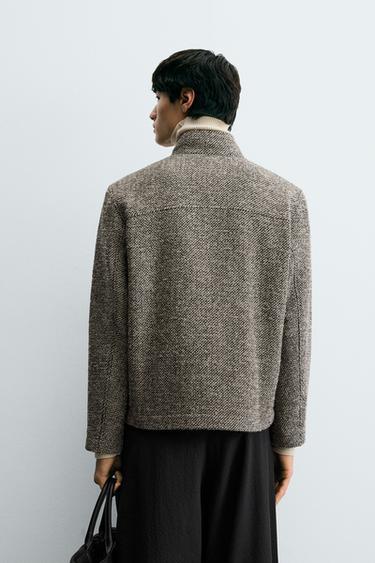 BOUCLÉ TEXTURE OVERSHIRT - Light grey by Zara