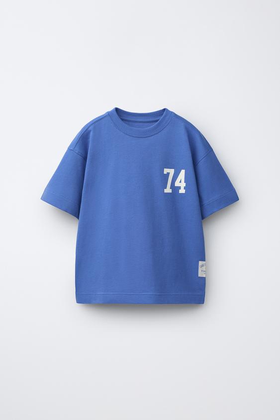 CAMISETA JOGGING NÚMERO - Azul de Zara - Imagen 0