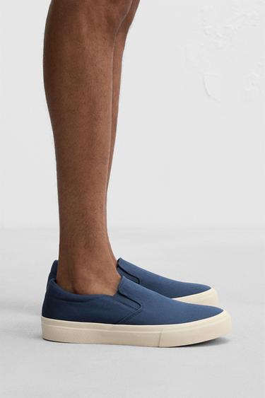 TENNIS SANS LACETS EN TISSU - Bleu foncé de Zara - Image 1