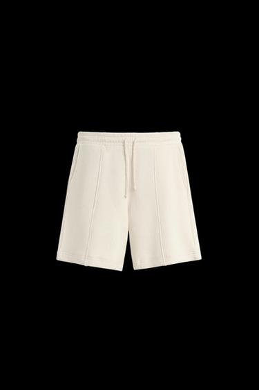 Zara RELAXED FIT JOGGER SHORTS - Beige