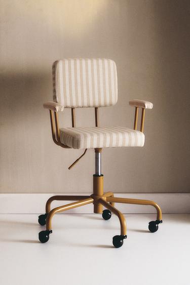 CHAISE DE BUREAU ENFANT ROUES MÉTAL - Moutarde de Zara