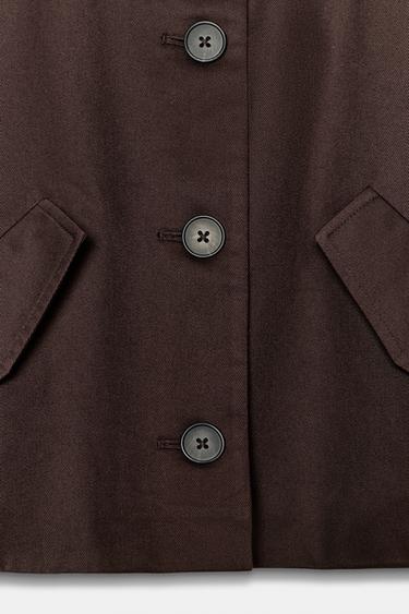VESTE COURTE À REVERS - Marron de Zara - Image 8