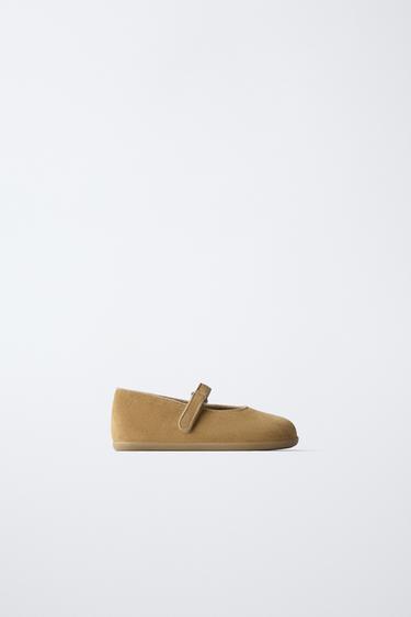 LEATHER BAREFOOT BALLERINAS - Brown by Zara
