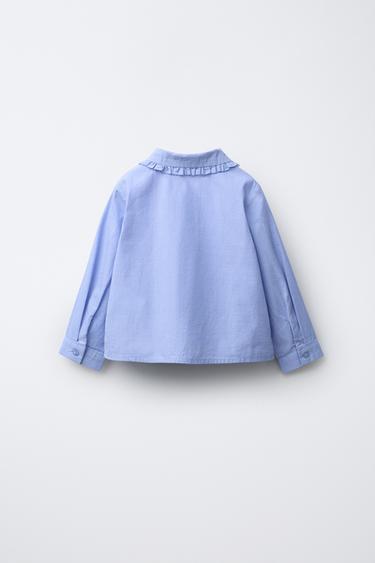CHEMISE À VOLANTS - Bleu moyen de Zara - Image 1