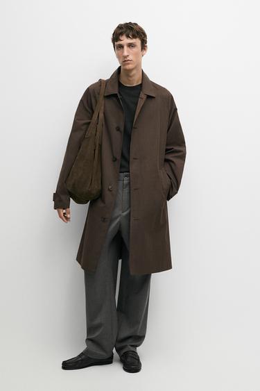 Gabardina larga reversible - Chocolate de Zara - Imagen 0
