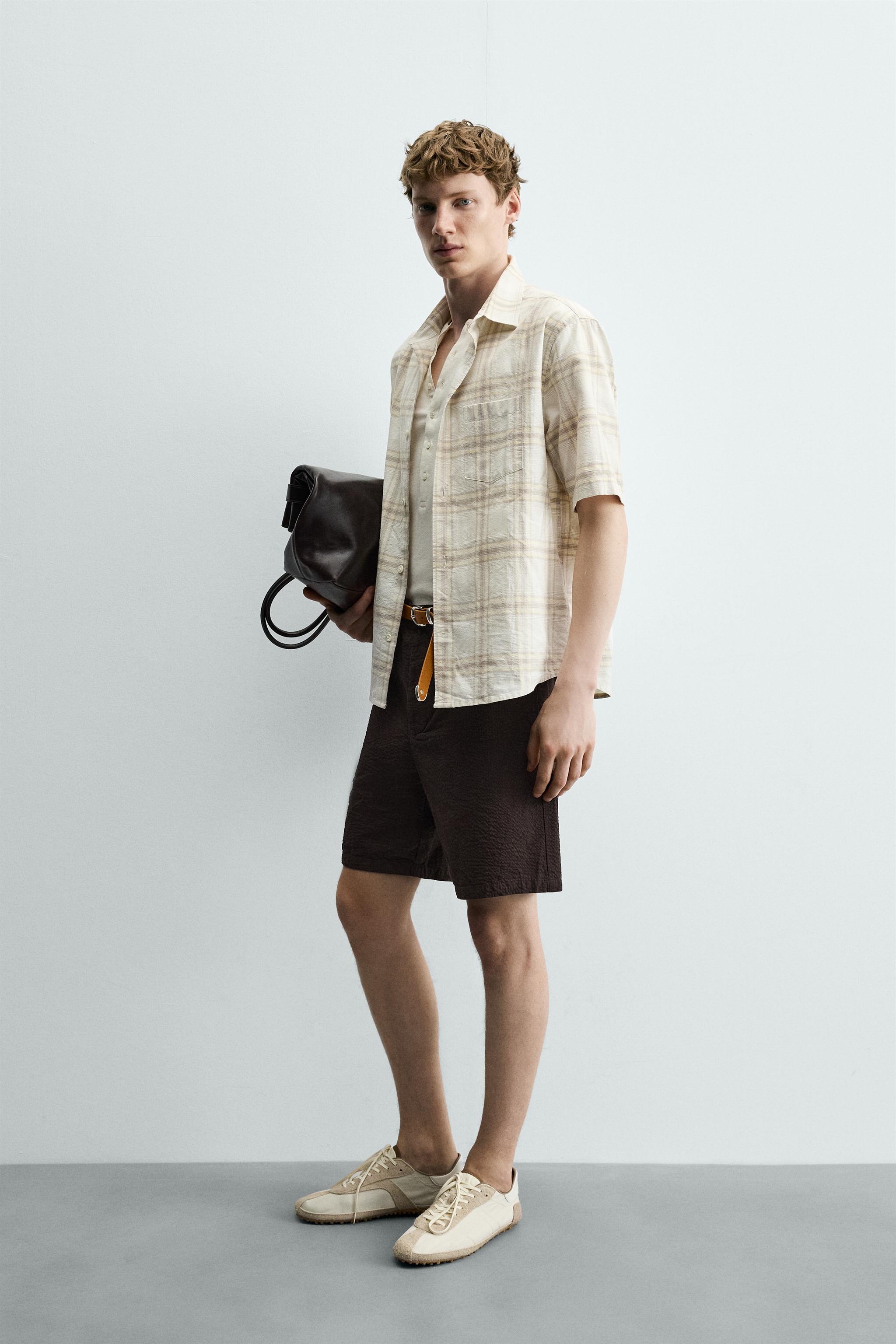 REGULAR FIT SEERSUCKER SHORTS