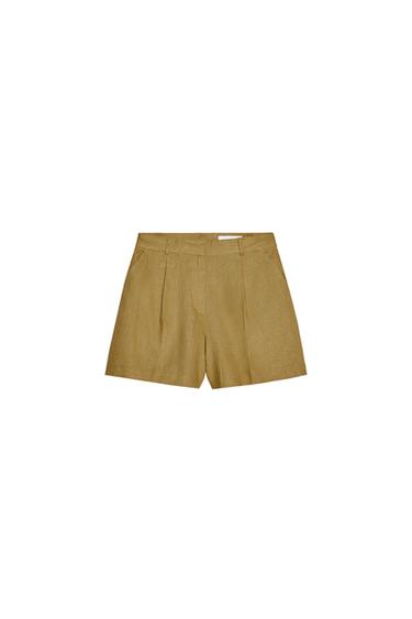 SHORT COM LINHO DE CINTURA ALTA - Azeite da Zara