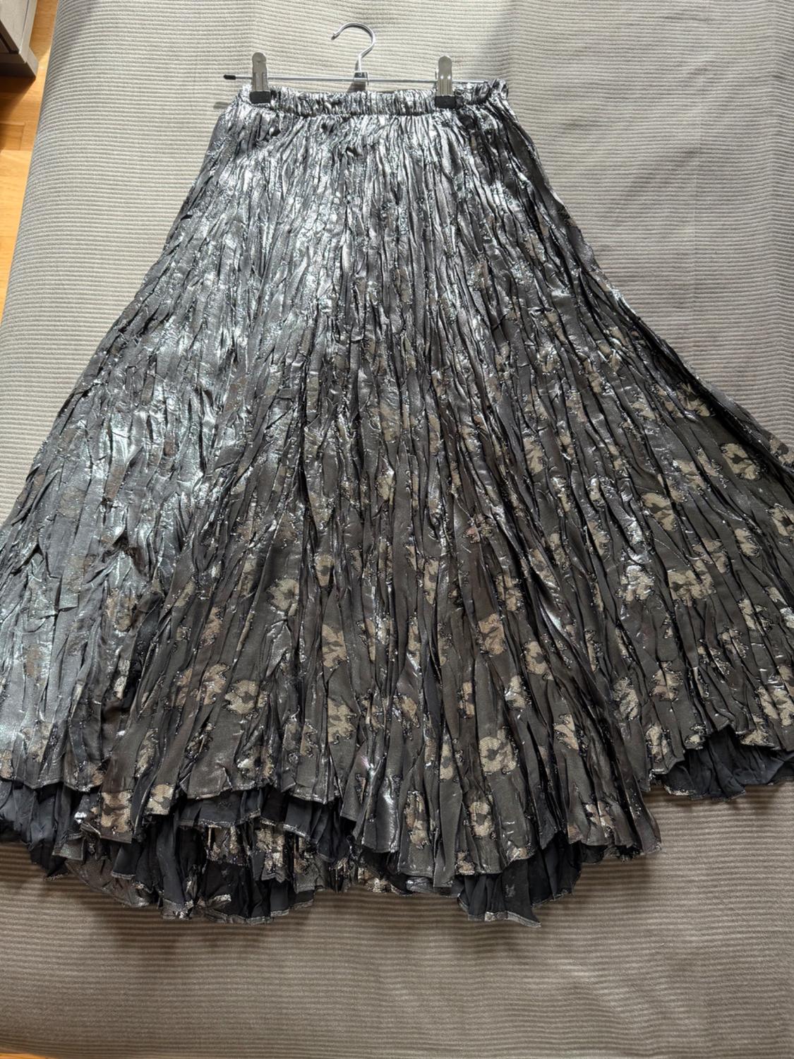 ZW COLLECTION METALLIC MIDI SKIRT - Image 4
