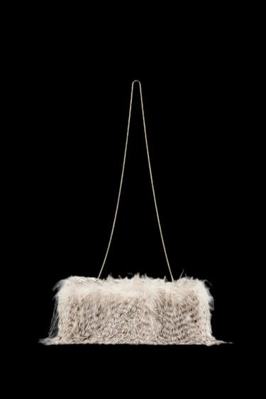 CLUTCH MIT PELZ-EFFEKT - Grau von Zara - Bild 0