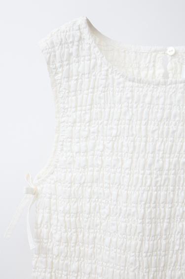 ELASTICATED BOW TOP - White by Zara - Image 2