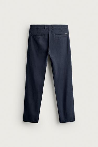 SKINNY FIT CHINOS - Navy blue by Zara