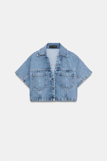 Z1975 SHORT DENIM SHIRT - Mid-blue by Zara