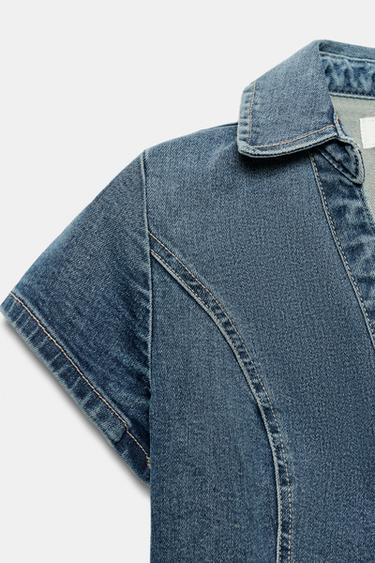 FITTED TRF DENIM SHIRT - Blue by Zara - Image 7